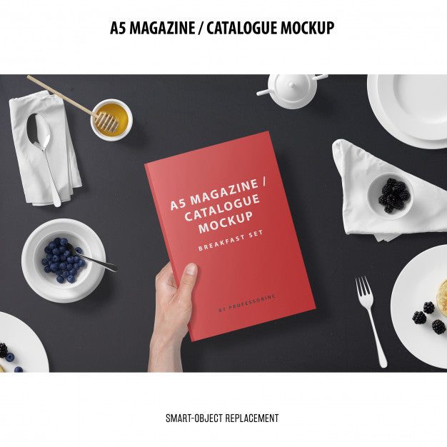 A5 Magazine Catalogue Mockup Psd