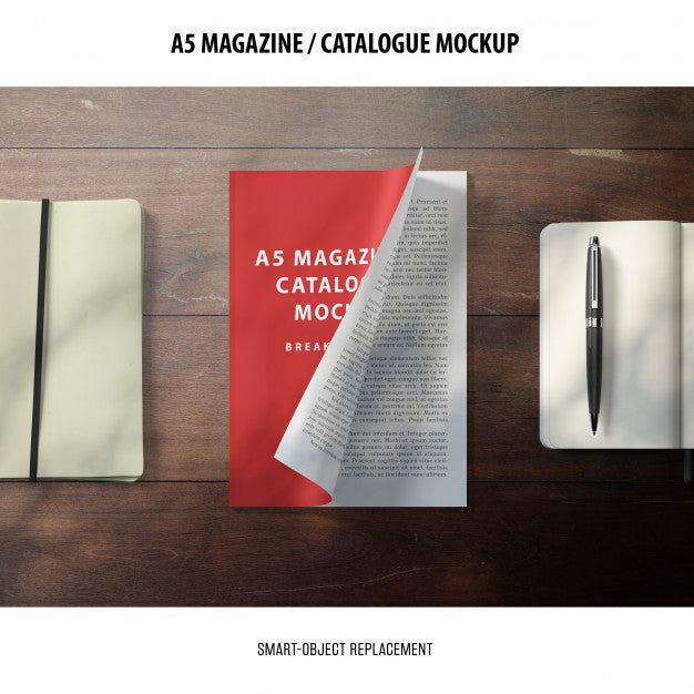 A5 Magazine Catalogue Mockup Psd