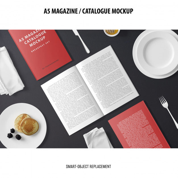 A5 Magazine Catalogue Mockup Psd