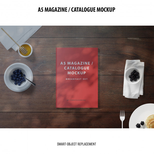 A5 Magazine Catalogue Mockup Psd