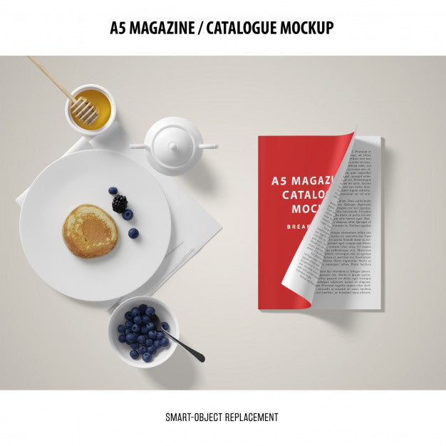 A5 Magazine Catalogue Mockup Psd