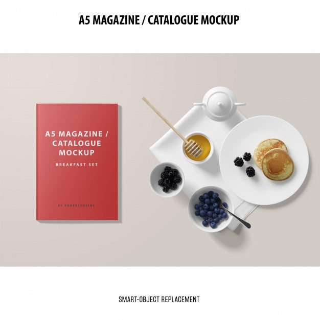 A5 Magazine Catalogue Mockup Psd
