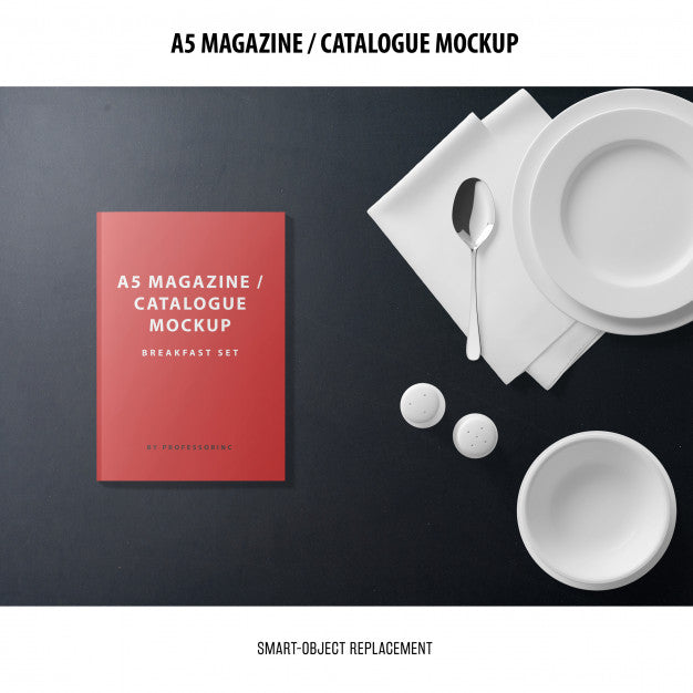 A5 Magazine Catalogue Mockup Psd