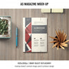 A5 Magazine Mockup On Desk Psd
