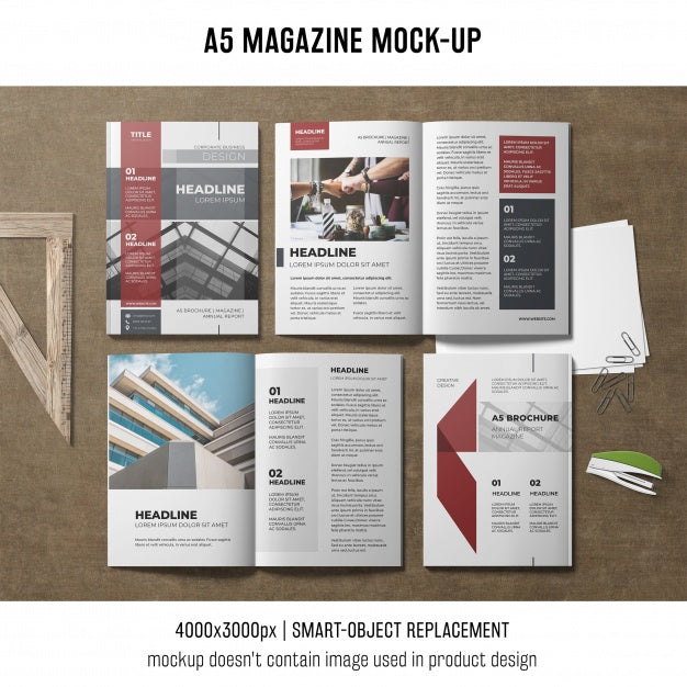 A5 Magazine Mockup Psd
