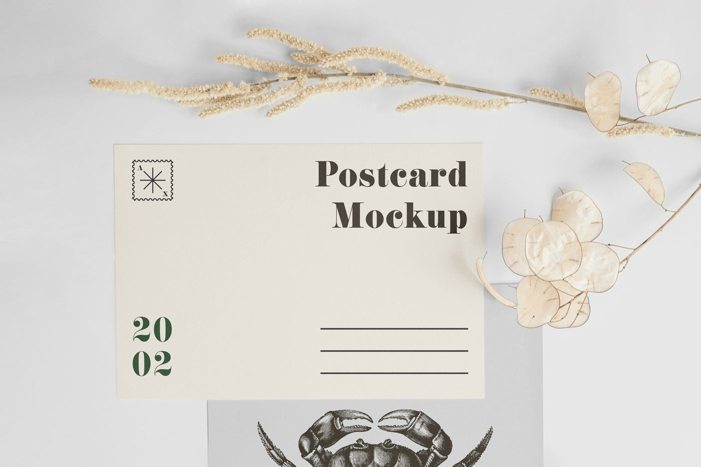 A5 Postcard With Envelope Mockup