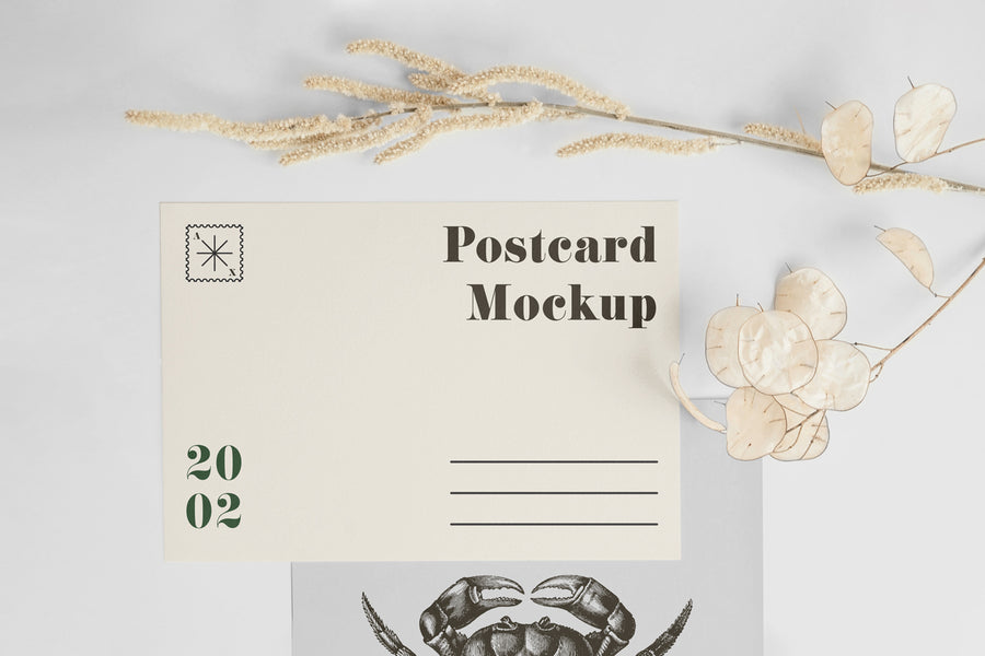 A5 Postcard With Envelope Mockup