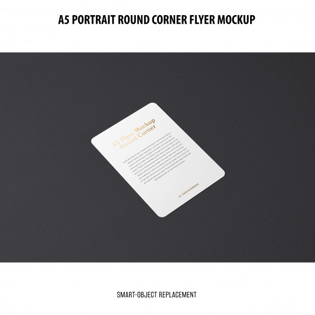 A5 Round Corner Flyer Mockup Psd