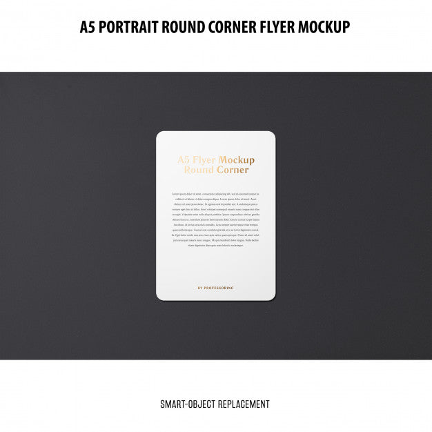 A5 Round Corner Flyer Mockup Psd
