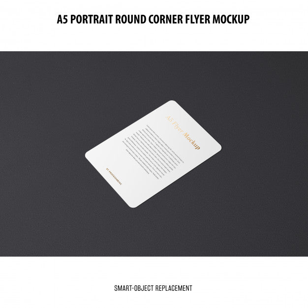 A5 Round Corner Flyer Mockup Psd