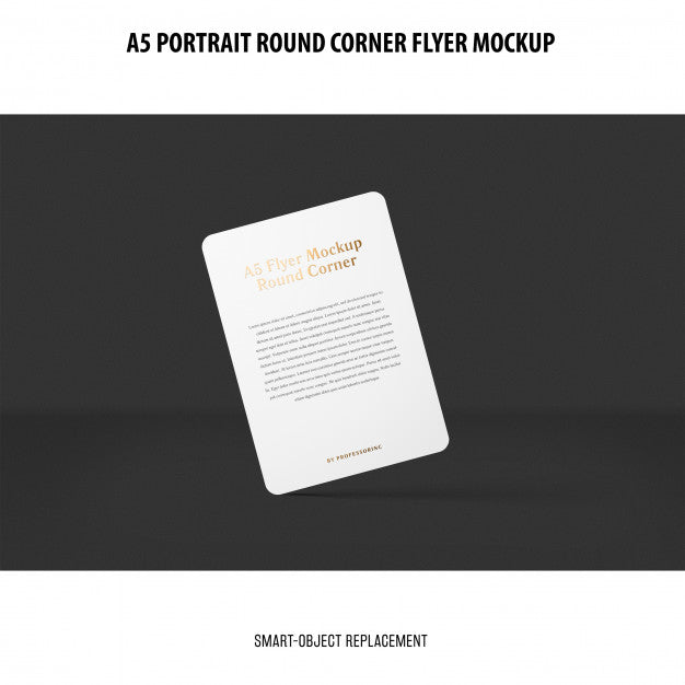 A5 Round Corner Flyer Mockup Psd
