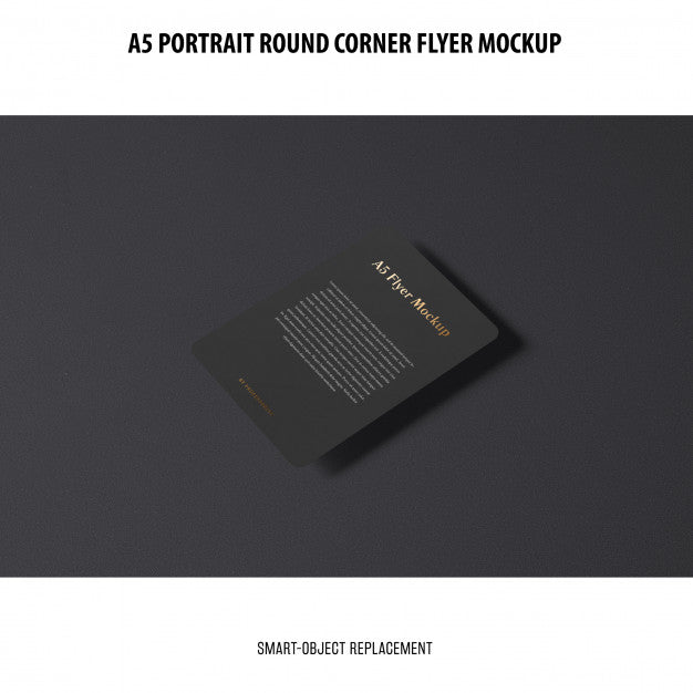 A5 Round Corner Flyer Mockup Psd