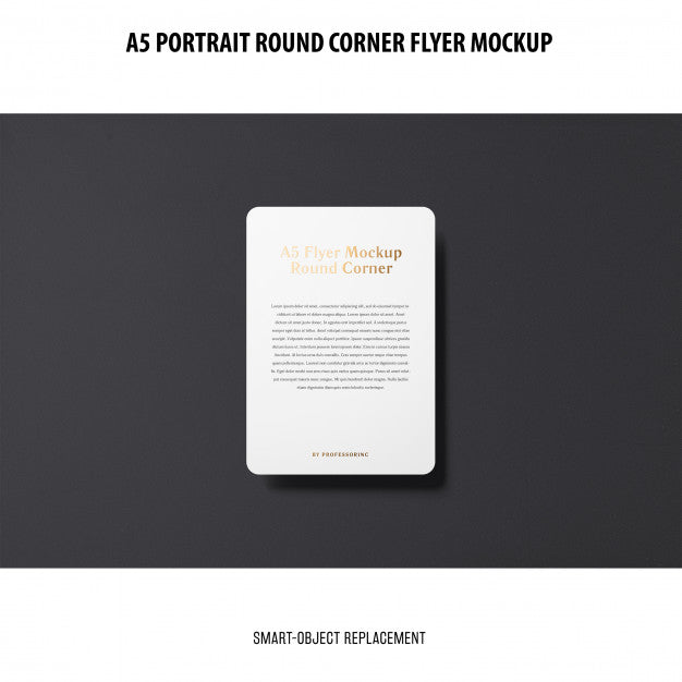 A5 Round Corner Flyer Mockup Psd