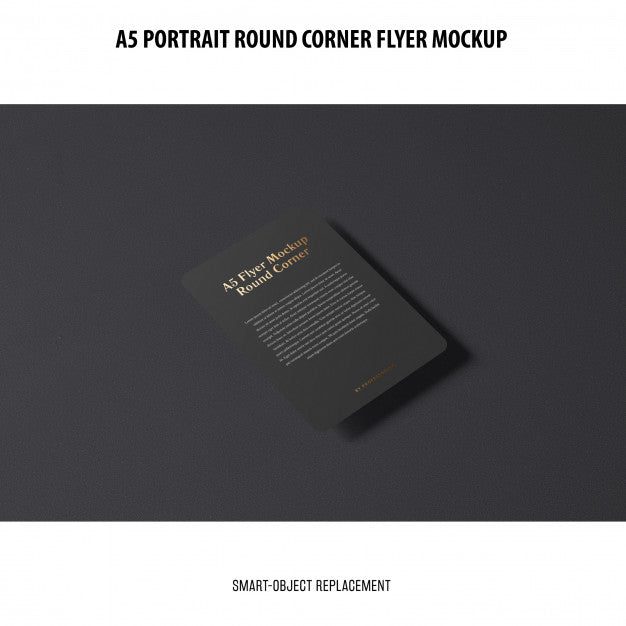 A5 Round Corner Flyer Mockup Psd