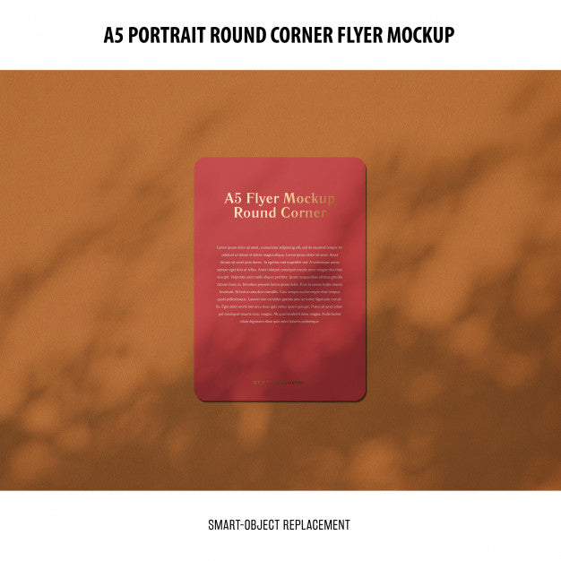 A5 Round Corner Flyer Mockup Psd