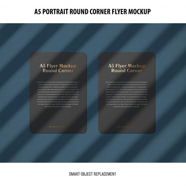 A5 Round Corner Flyer Mockup Psd