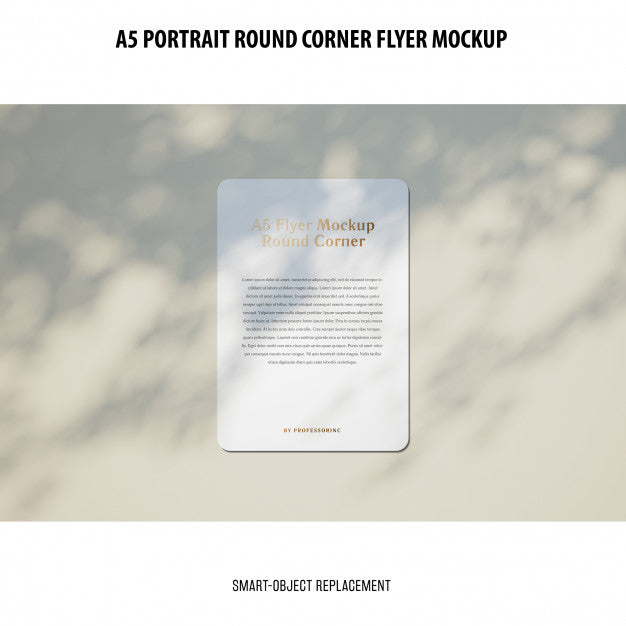 A5 Round Corner Flyer Mockup Psd
