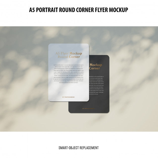 A5 Round Corner Flyer Mockup Psd