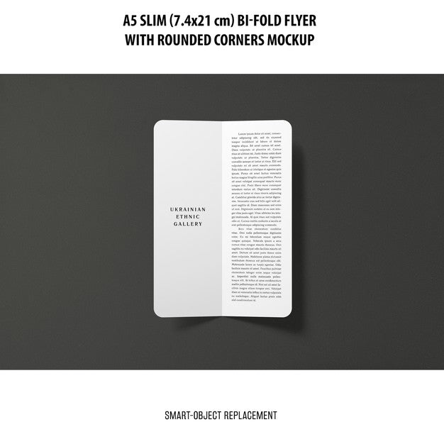 A5 Slim Bi-Fold Flyer Mockup Psd