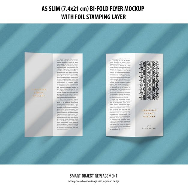 A5 Slim Bi-Fold Flyer Mockup Psd