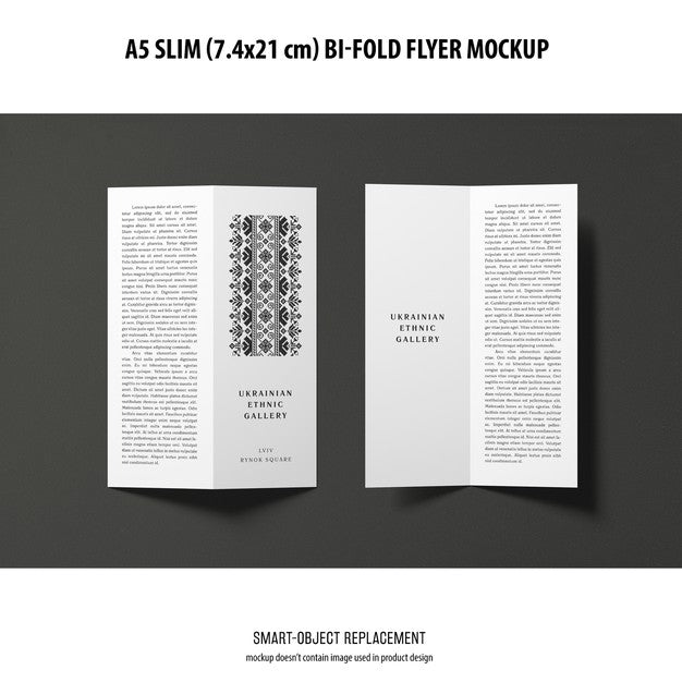A5 Slim Bi-Fold Flyer Mockup Psd