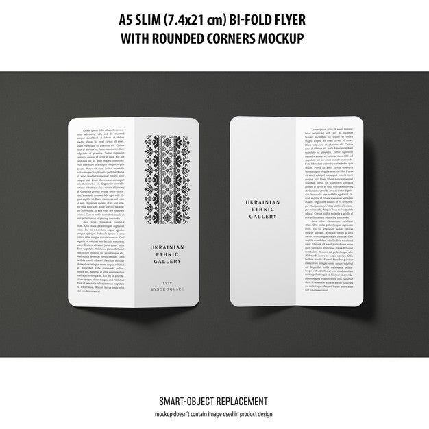 A5 Slim Bi-Fold Flyer Mockup Psd