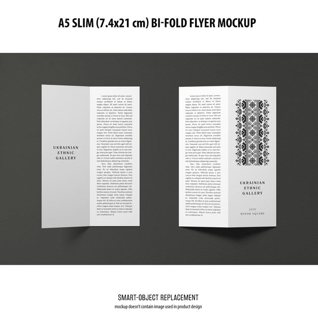 A5 Slim Bi-Fold Flyer Mockup Psd