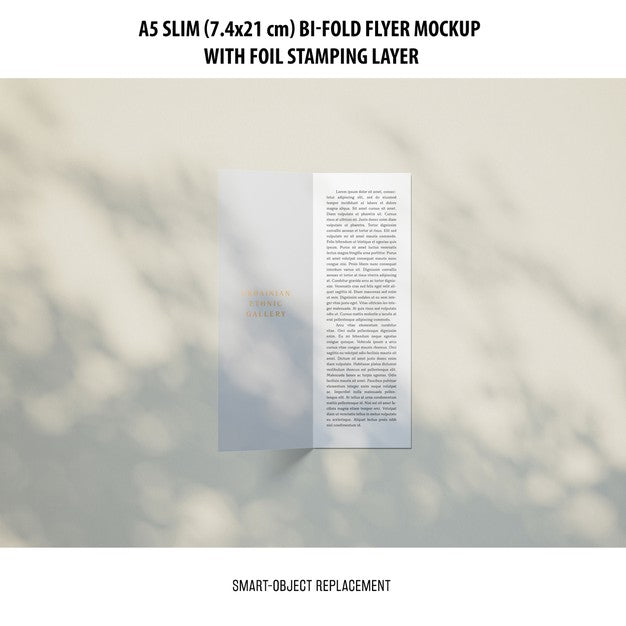 A5 Slim Bi-Fold Flyer Mockup Psd