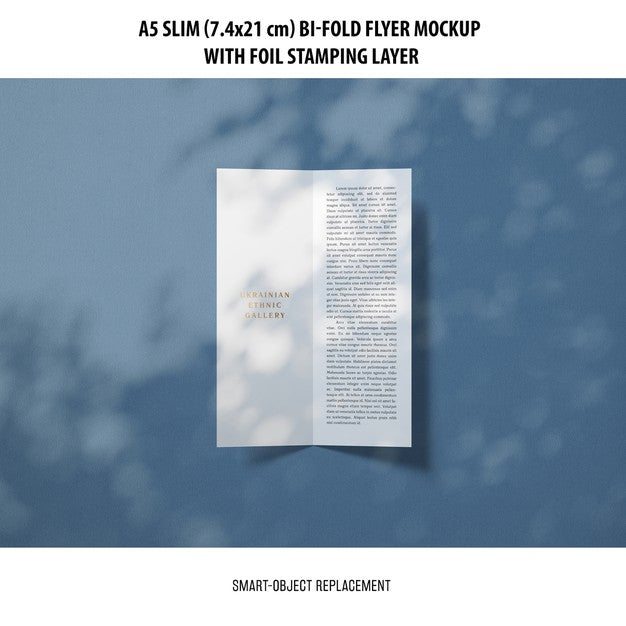 A5 Slim Bi-Fold Flyer Mockup Psd