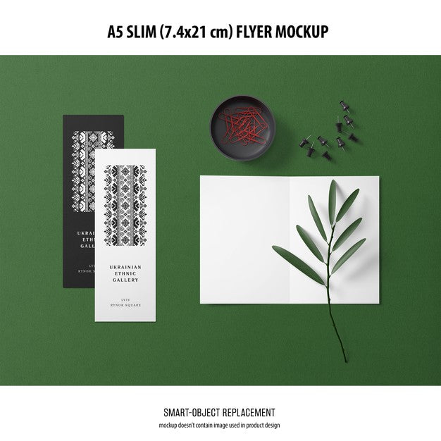 A5 Slim Flyer Mockup Psd
