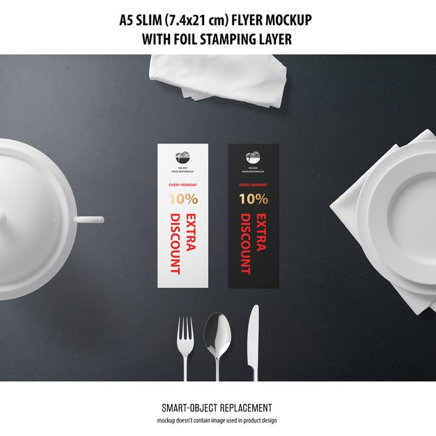 A5 Slim Flyer Mockup Psd