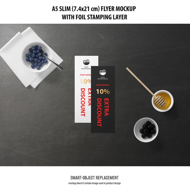 A5 Slim Flyer Mockup Psd