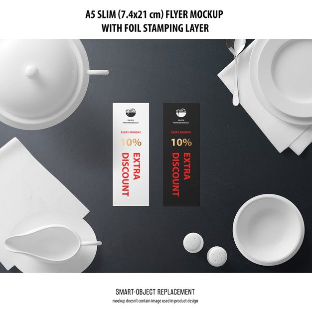 A5 Slim Flyer Mockup Psd