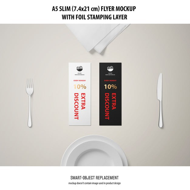 A5 Slim Flyer Mockup Psd