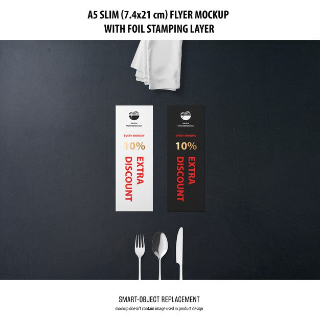 A5 Slim Flyer Mockup Psd