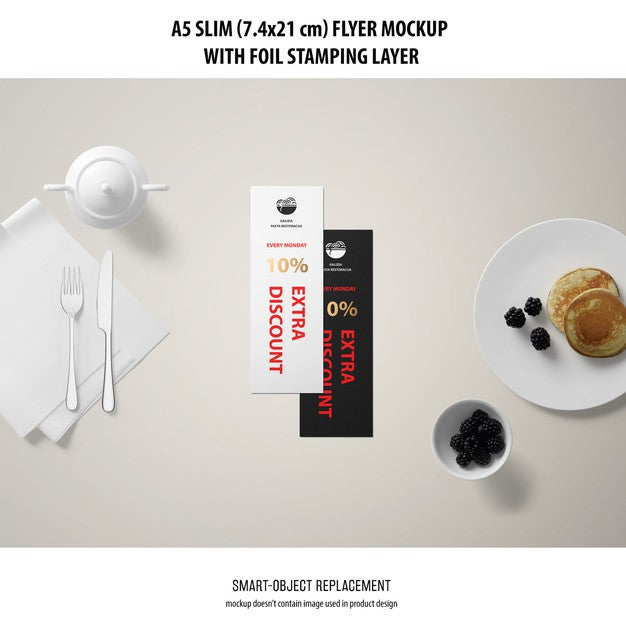 A5 Slim Flyer Mockup Psd
