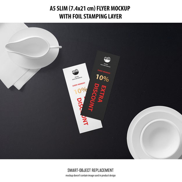 A5 Slim Flyer Mockup Psd