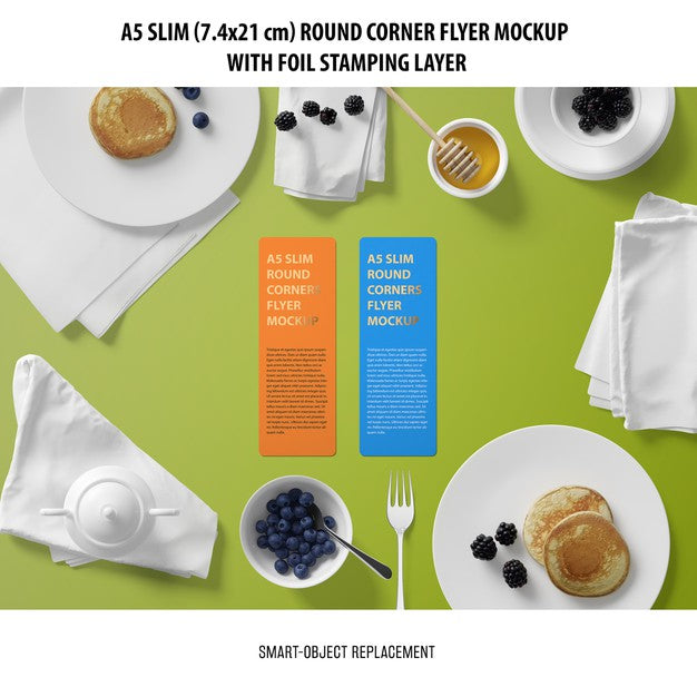 A5 Slim Flyer Mockup Psd
