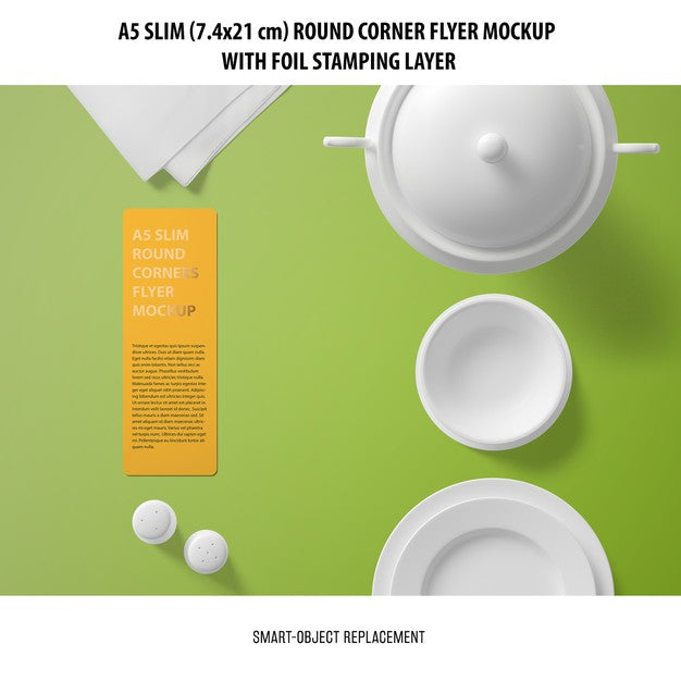 A5 Slim Flyer Mockup Psd