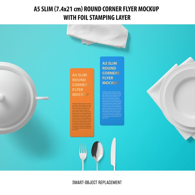 A5 Slim Flyer Mockup Psd