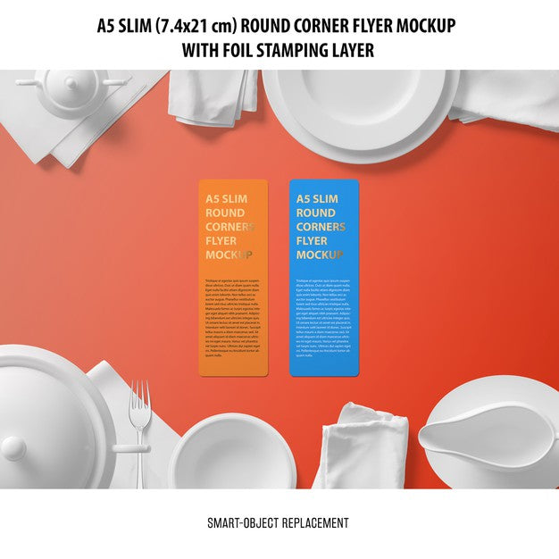 A5 Slim Flyer Mockup Psd