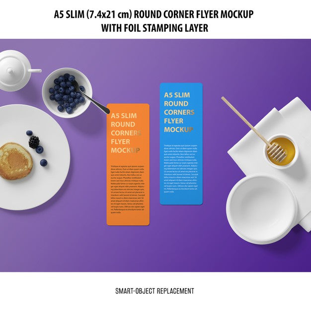 A5 Slim Flyer Mockup Psd