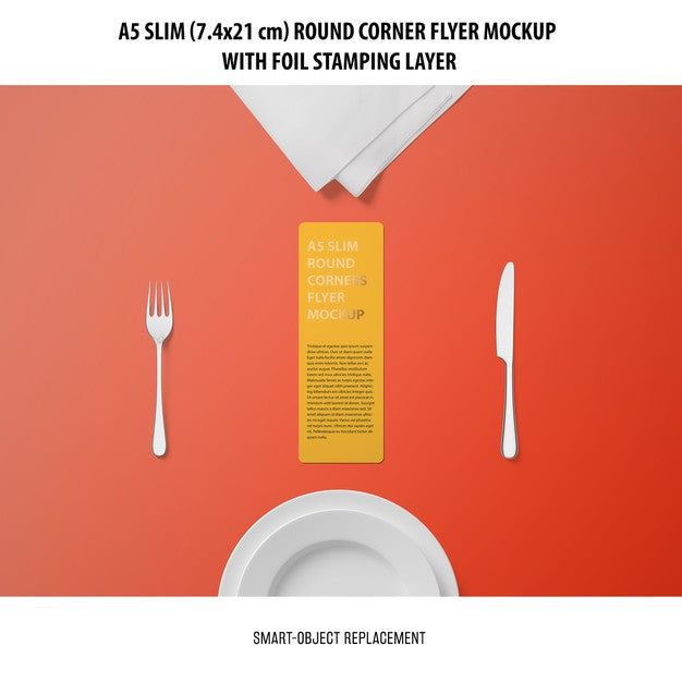 A5 Slim Flyer Mockup Psd