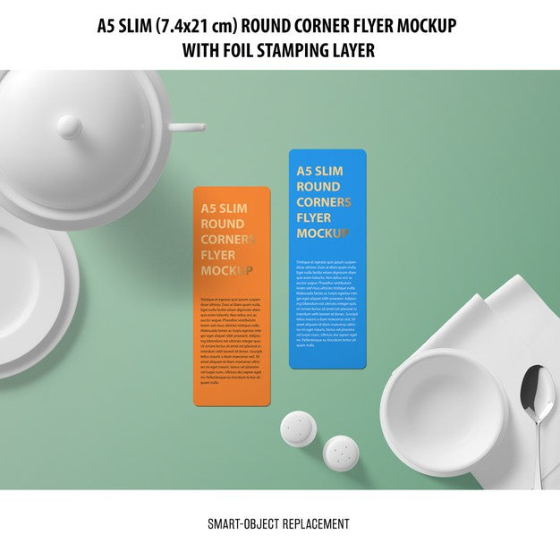 A5 Slim Flyer Mockup Psd