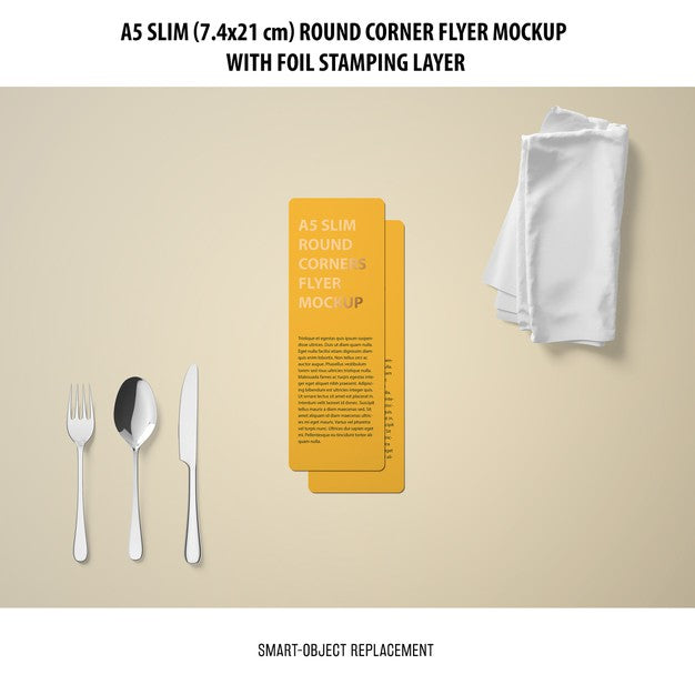 A5 Slim Flyer Mockup Psd