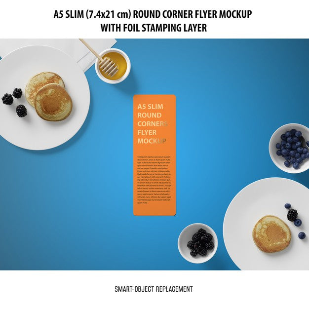 A5 Slim Flyer Mockup Psd