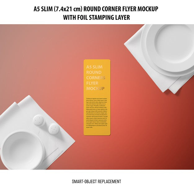 A5 Slim Flyer Mockup Psd