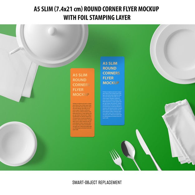 A5 Slim Flyer Mockup Psd