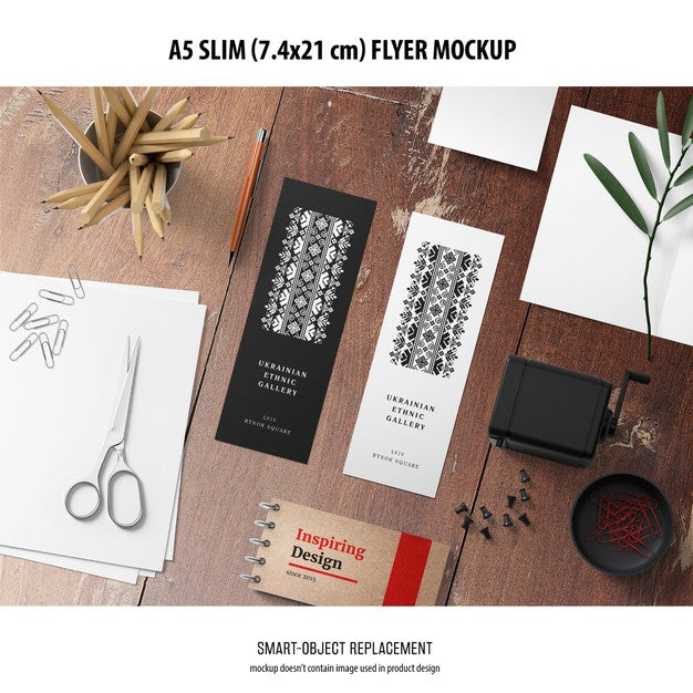 A5 Slim Flyer Mockup Psd