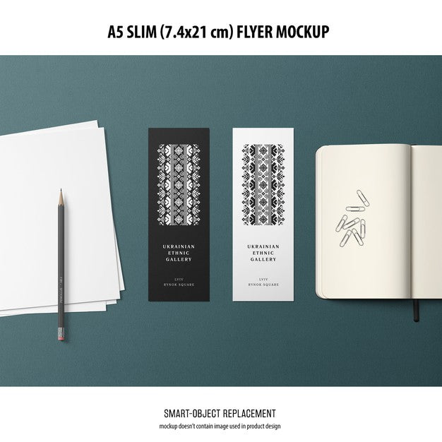A5 Slim Flyer Mockup Psd